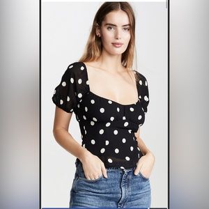 Reformation Berry Polka Dot Top